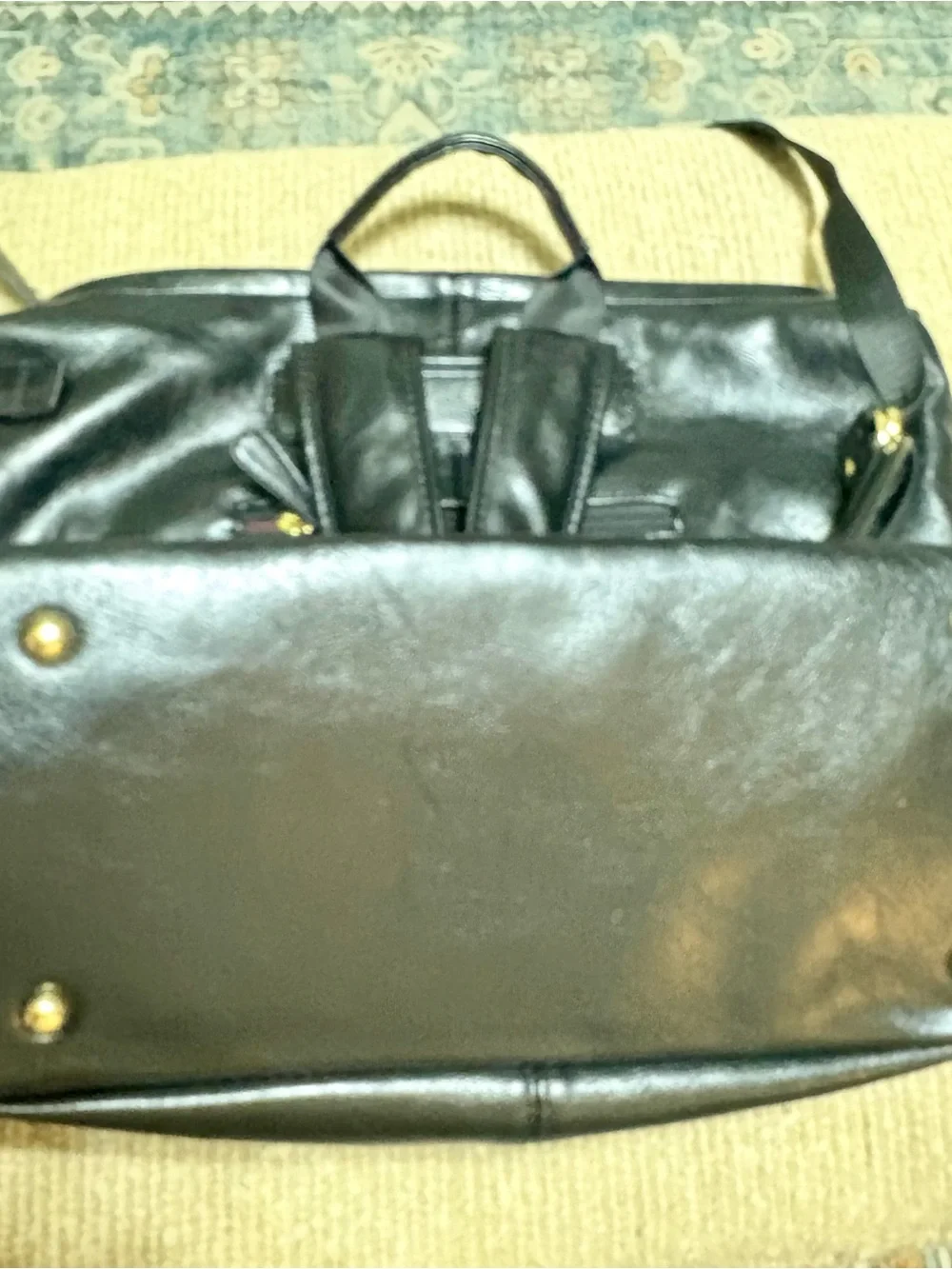 Black Pleather Backpack